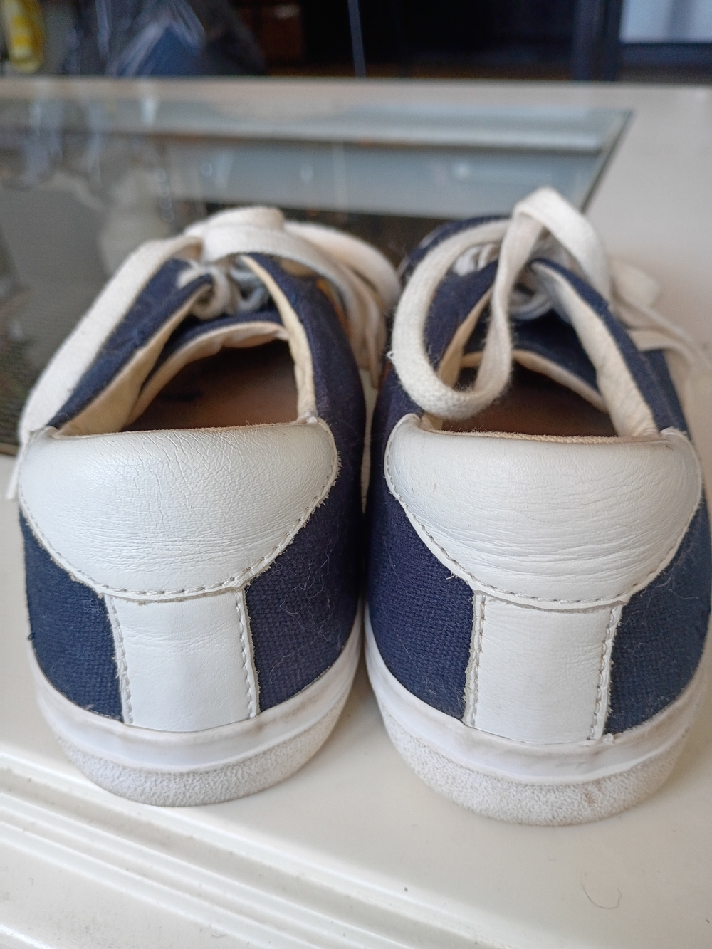 Madewell Navy Canvas Sneakers with Rainbow Stripe Accent - Picture 5 of 7
